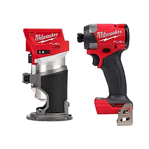 Milwaukee M18 FUEL 18V Lith-Ion Brushless Cordless Compact Router w/ 1/4 in. Impact Driver, $179, FS, Home Depot
