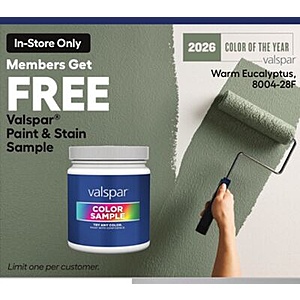 MyLowe's Rewards members, free paint or stain sample in store, Aug 7 -20