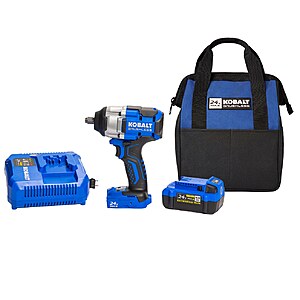 Kobalt 24-volt Variable Speed Brushless 1/2-in Drive Cordless Impact Wrench w/ 4.0AH battery and charger, $129, FS, Lowe's