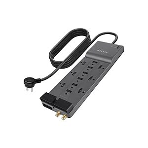 12-Outlet Belkin 3940 Joules Surge Protector Power Strip w/ 8' Cable, $18, FS for Prime, Woot!