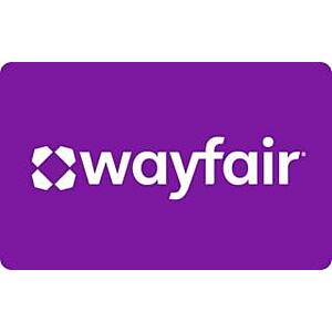 $50 Wayfair gift card, $42.50, $100 Wayfair gift card, $85, Best Buy