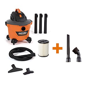 RIDGID 9 Gal. 4.25 Peak HP NXT Shop Vacuum Wet Dry Vac with General Debris Filter, Hose, Wands and 4-Accessories, $79.97, FS, Home Depot