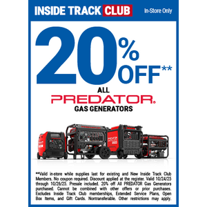 Harbor Freight Coupons: Inside Track Club Members: Predator Gas Generators 20% Off & More (In-Store Only)