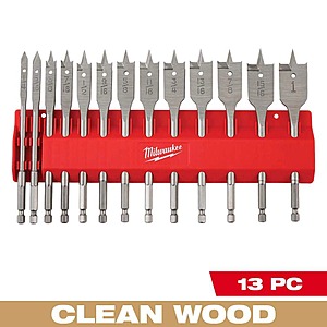 Milwaukee High Speed Wood Spade Bit Set (13-Piece), $19.97, free shipping, Home Depot