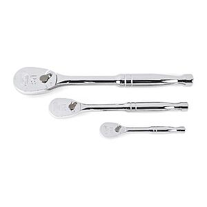 GEARWRENCH 3 Piece 1/4", 3/8" & 1/2" Drive 84 Tooth Full Polish Teardrop Ratchet Set, $49.99, Amazon