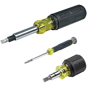 Klein Tools Multi-Bit Screwdriver and Nut Driver Set, 3-Piece, $19.98, free pickup, Lowe's