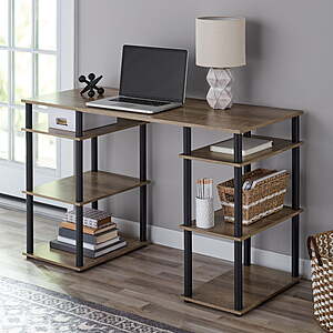 Mainstays No Tools Computer Desk, Rustic Brown, $38.76, free shipping, Walmart