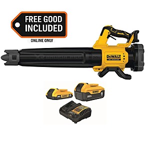 DEWALT 20V MAX 125 MPH 450 CFM Brushless Cordless Handheld Leaf Blower w/ Concentrator Nozzle,5 Ah & 2 Ah Batteries & Charger,$199,FS,Home Depot