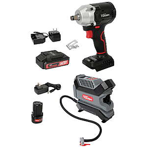 Hyper Tough 20V Max Brushless 1/2-inch Cordless Impact Wrench and 12V Cordless Digital Inflator Kit, $99.82, FS, Walmart