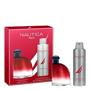 Nautica Color Red 1.6 fl oz EDT + 5.9 oz Deodorizing Body Spray, Aromatic Fougere, Notes of Black Pepper, Lavender and Rosemary, Men's Fragrance, $13.06, Amazon