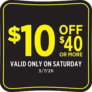 Dollar General coupon, Saturday 3/7, $10 off $40 purchase