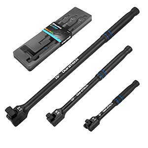DURATECH 3PCS 6" 10” 15" Breaker Bar Set 1/4" 3/8" 1/2" Drive 180° Rotatable Head, $21.59, FS, ebay