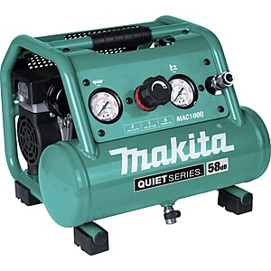 Refurb: Makita Quiet Series 58 dB 1/2 HP 1-Gallon Air Compressor $124 + Free S&H