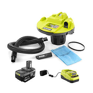 BLEMISHED RYOBI 18V ONE+ Bucket Top Wet/Dry Vacuum Kit with 4.0ah battery, $69.99, FS, Direct Tools Outlet