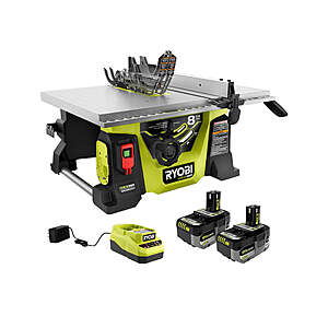 FACTORY BLEMISHED RYOBI 18V ONE+ HP Brushless 8-1/4" Table Saw Kit with TWO 4.0HP batteries, $219.99 + possible FS, Direct Tools Outlet