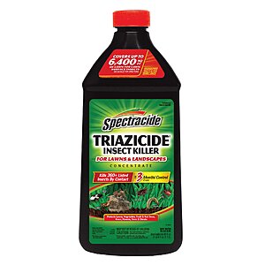 Spectracide Triazicide For Lawns and Landscapes 40.0 -fl oz Concentrate Lawn insect control or 32oz hose end sprayer, $6 Lowe's, amazon