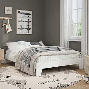 Hillsdale Furniture Casey Full Wood Platform Bed, White, $65, FS, Walmart