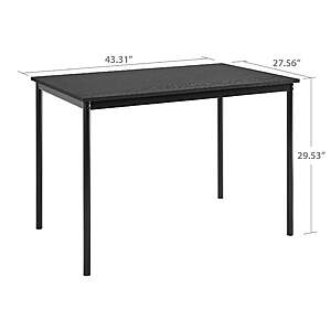Mainstays Casual Wood and Metal Rectangular Table, Black finish for Indoor, $39.14, FS, Walmart
