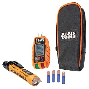 Klein Tools Premium Dual-Range NCVT and GFCI Receptacle Tester Electrical Test Kit, $32.98, Lowe's,, Amazon