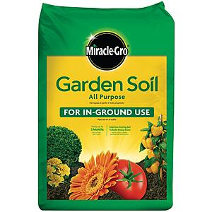 Miracle-Gro In-Ground Use 0.75 Cubic feet All-purpose Garden soil, $2.50, Lowe's