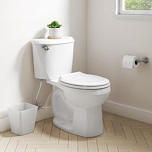 American Standard Reliant 12 in. Rough In 2-Piece 1.28 GPF Single Flush Round Toilet with Slow Close Seat in White, $119, free pickup, Home Depot