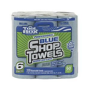+11% Menards rebate, ToolBox Blue Shop Towels - 6 Pack, $10.10