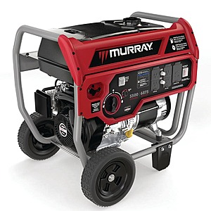 Murray 6875-Watt Recoil Start Gasoline and Propane Powered Dual Fuel Portable Generator with CO Sensor, $362.10, FS, Home Depot