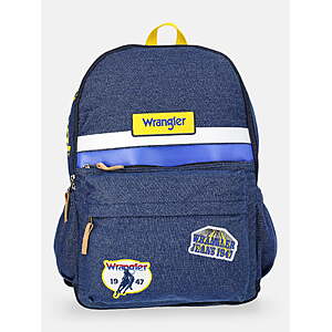 Wrangler Unisex 17" Rodeo Sport Denim Backpack, Blue, Ice Denim Blue, $11.60, Walmart