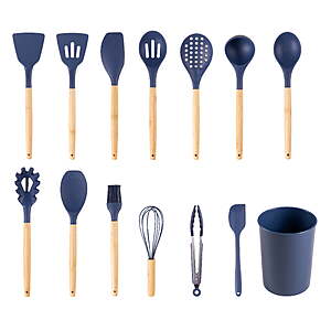 Mainstays Bamboo and Silicone Kitchen Utensil Set, 14 pieces, 4 colors, $14.97, Walmart