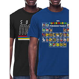 2 pack, Super Mario Bros Bundle Pack Short Sleeve Graphic Tee, $8.99, Walmart