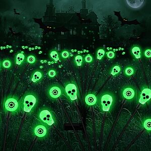 4 pack, green, solar Scary Eyeball Lights,32LED,IP65 Waterproof,Halloween Decor for Garden/Yard/Patio/Lawn/Pathway, $12.98, Amazon