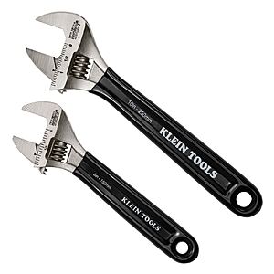 2-Pc Klein Tools Blackout Extra-Capacity Adjustable Wrench Set $25 + Free S&H