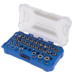 37-Pc Kobalt Flathead / Hex / Phillips / Torx Bit Driver Socket Set $25 + Free S&H