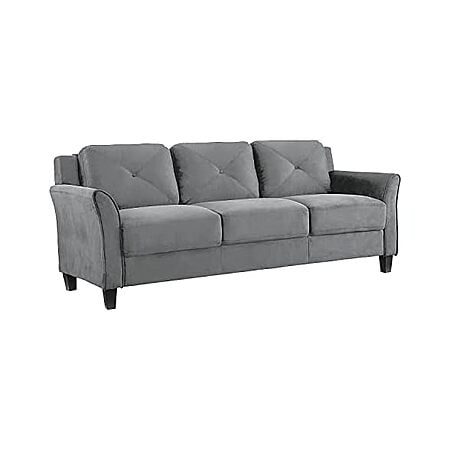 Lifestyle Solutions Collection Grayson Micro-Fabric Sofa, Dark Grey, $160.99, FS for Prime, Woot!