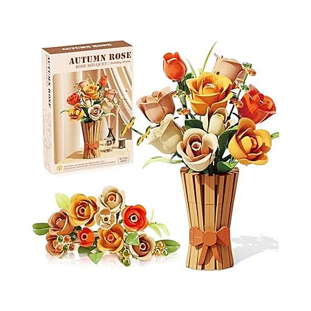 MavoBrix Autumn Rose Vase Building Set, compatible with Lego, $12.99, FS Prime, Woot!