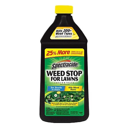 Spectracide Weed Stop For Lawns Concentrate, Kills Weed Roots, Not The Lawn, 40 fl Ounce, $6, Amazon