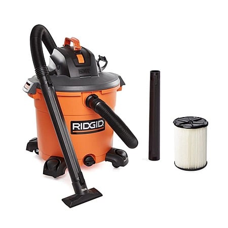 RIDGID 16 Gal. 5.0 Peak HP NXT Shop Vacuum Wet Dry Vac with General Debris Filter, Locking Hose and Attachments HD1640, $89, FS, Home Depot