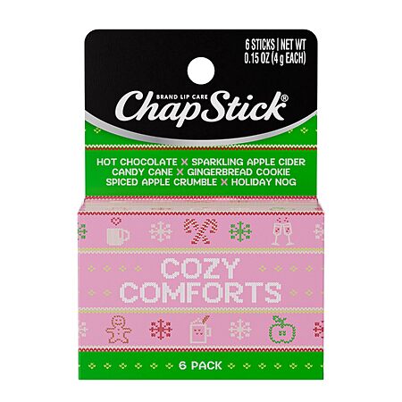 6 pack, ChapStick Stocking Stuffers Cozy Comforts Lip Balm Holiday Gift Set, Amazon