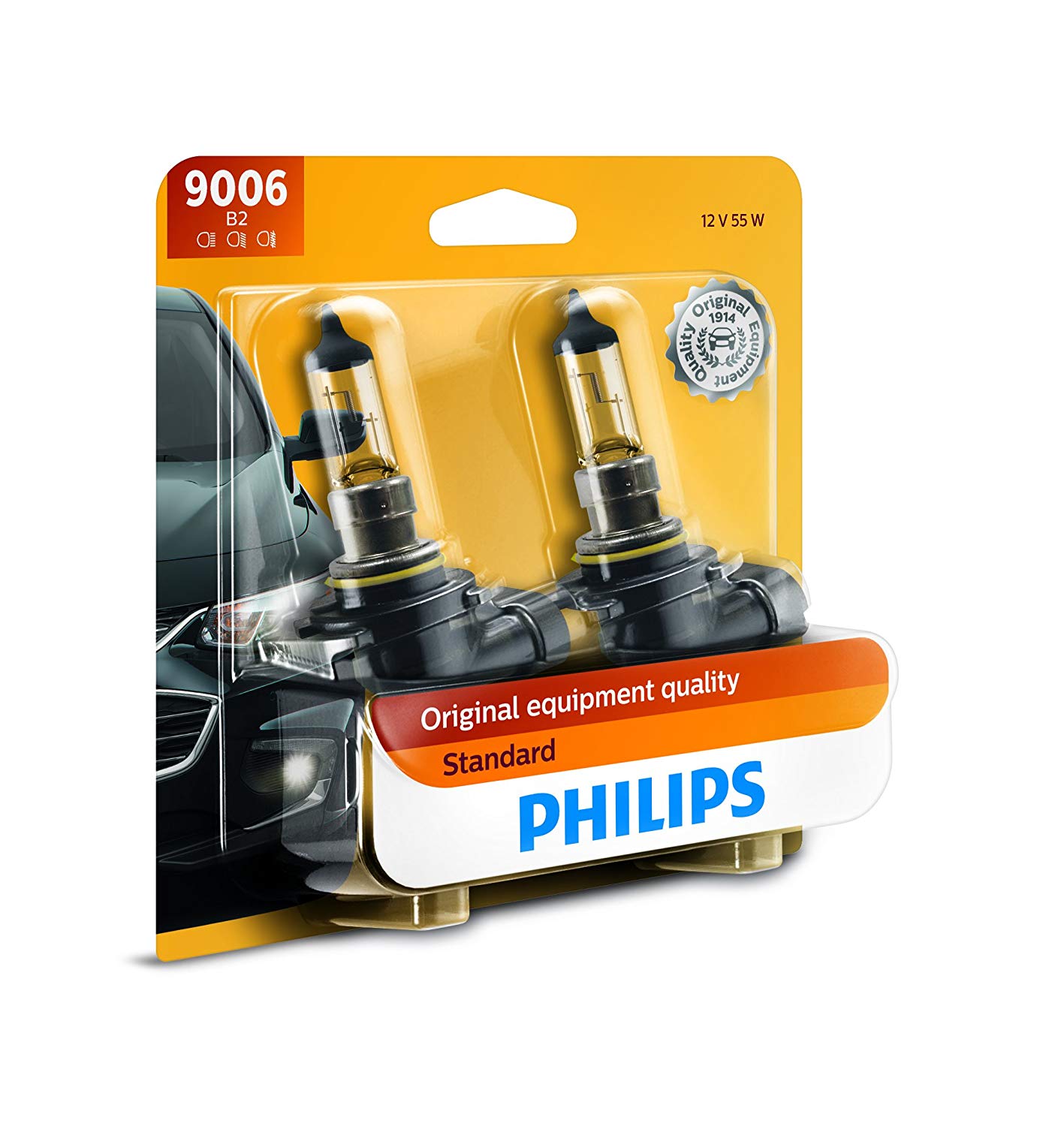 2 pack Philips 9006 Standard Halogen Replacement Headlight Bulb, $8.05, Amazon