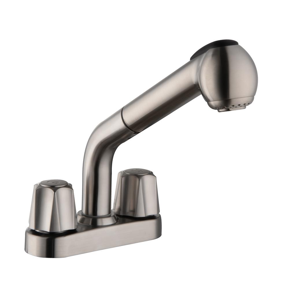 Glacier Bay 4 In 2 Handle Centerset Pull Out Laundry Faucet In