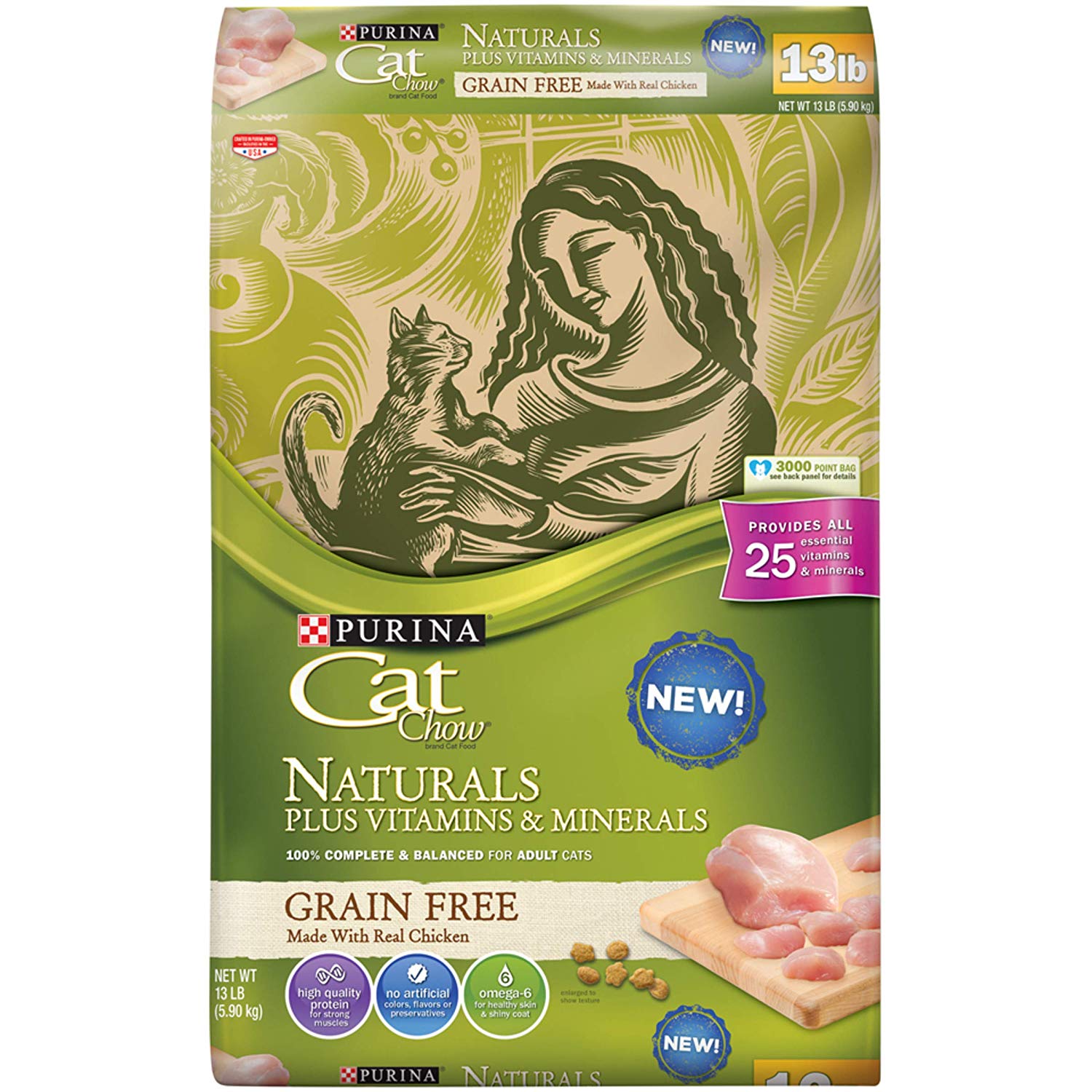 13lb Purina Cat Chow Naturals GrainFree With Real Chicken Adult Dry