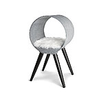 Whisker City 40" Faux Fur Posh Pad Cat Stand Chair (Grey & Black) $16 + Free Store Pickup