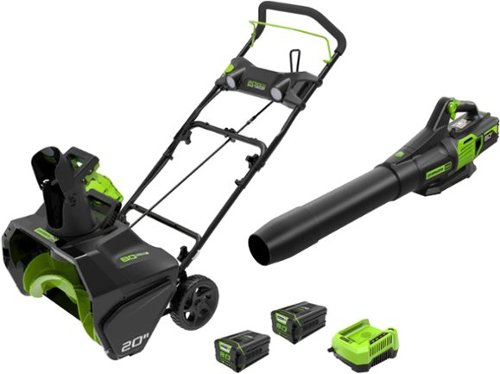 Greenworks - 80V 20” Snow Blower, and 730 CFM Handheld Blower - 2-Piece Winter Combo Kit with (2) 4.0 Ah Batteries & Rapid Charger - Green $499.99