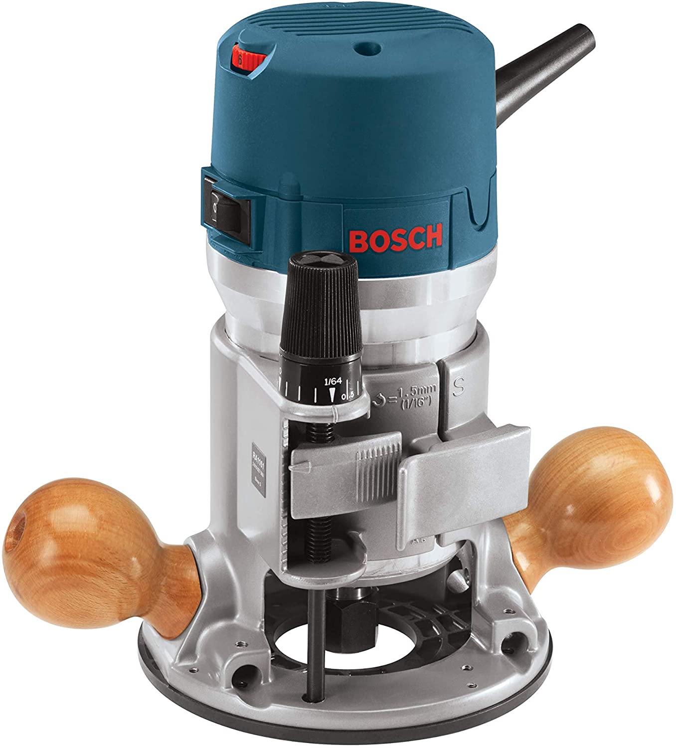 Bosch 1617EVSPK Wood Router + Plunge Base + Deluxe Router Edge Guide + Dust Extraction Hood/Vacuum Hose Adapter - $161