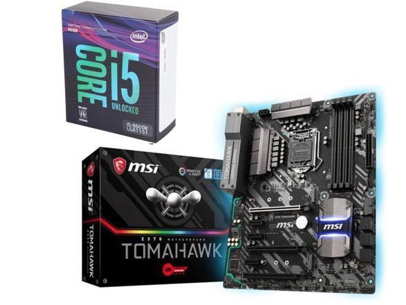 Intel I5-8600k & MSI z370 Tomahawk bundle $364.98 + $20 MIR