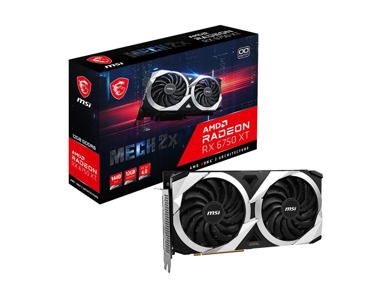 MSI Mech Radeon RX 6750 XT 12GB GDDR6 PCI Express 4.0 Video ...