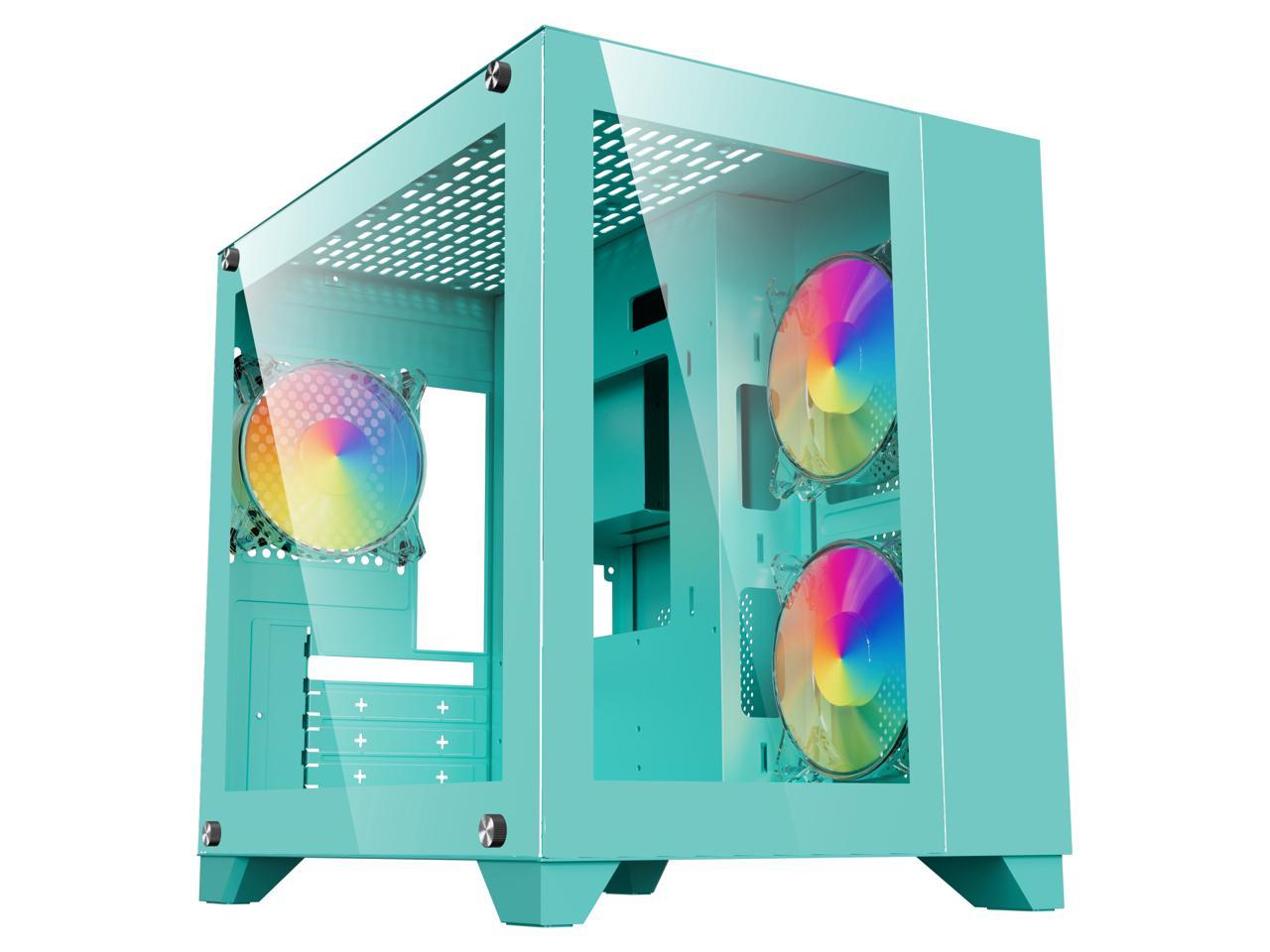 DIYPC ARGB-Q3-Green Gaming Computer Case mATX  micro ATX or Pink $53.99 with free shipping @ Newegg