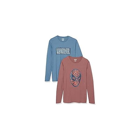 Amazon Essentials Disney | Marvel | Star Wars Men's Long-Sleeve T-Shirts, Pack of 2 various color and sizes Men's or Boy for $9.99