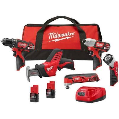 M12 12-Volt Lithium-Ion Cordless Combo Kit (5-Tool) with Two 1.5 Ah Batteries, Charger and Tool Bag $199.99