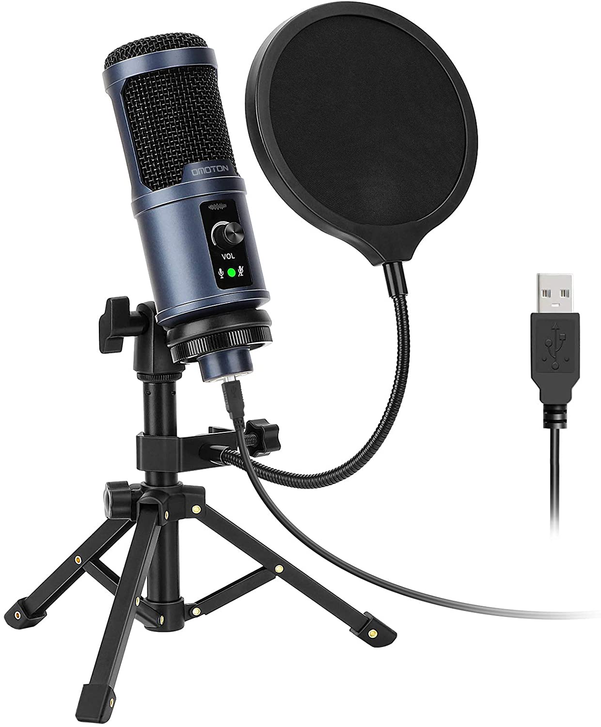USB Computer Microphone with Adjustable Tripod Stand & Pop Filter $23.09 + Free Shipping
